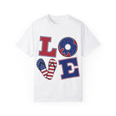 Patriotic Love T-Shirt | Unisex Garment-Dyed Tee for Holidays & Everyday Wear