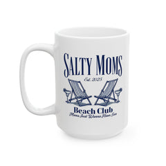 Salty Moms Ceramic Mug - Beach Club Collection | Perfect Gift for Moms Who Love the Sun