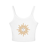 Sunny Vibes Women's Spaghetti Strap Tank Top | Motivational Graphic Tee