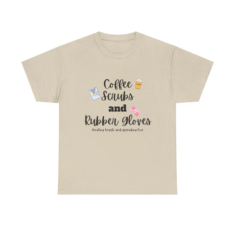 T-Shirt Coffee Scrubs Rubber Gloves Healing Hearts Spreading Love Cute Tee