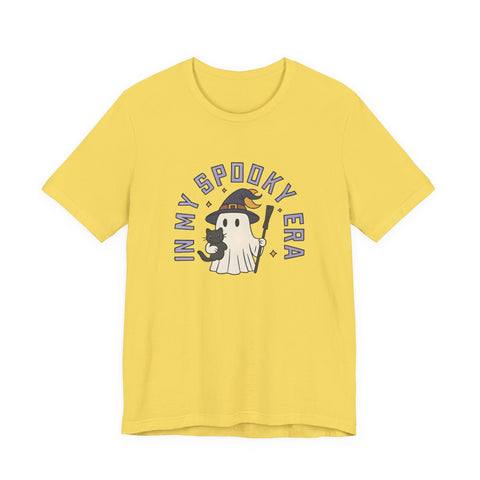 Ghost Cat Tee - Cute Halloween Unisex Jersey Short Sleeve Tee
