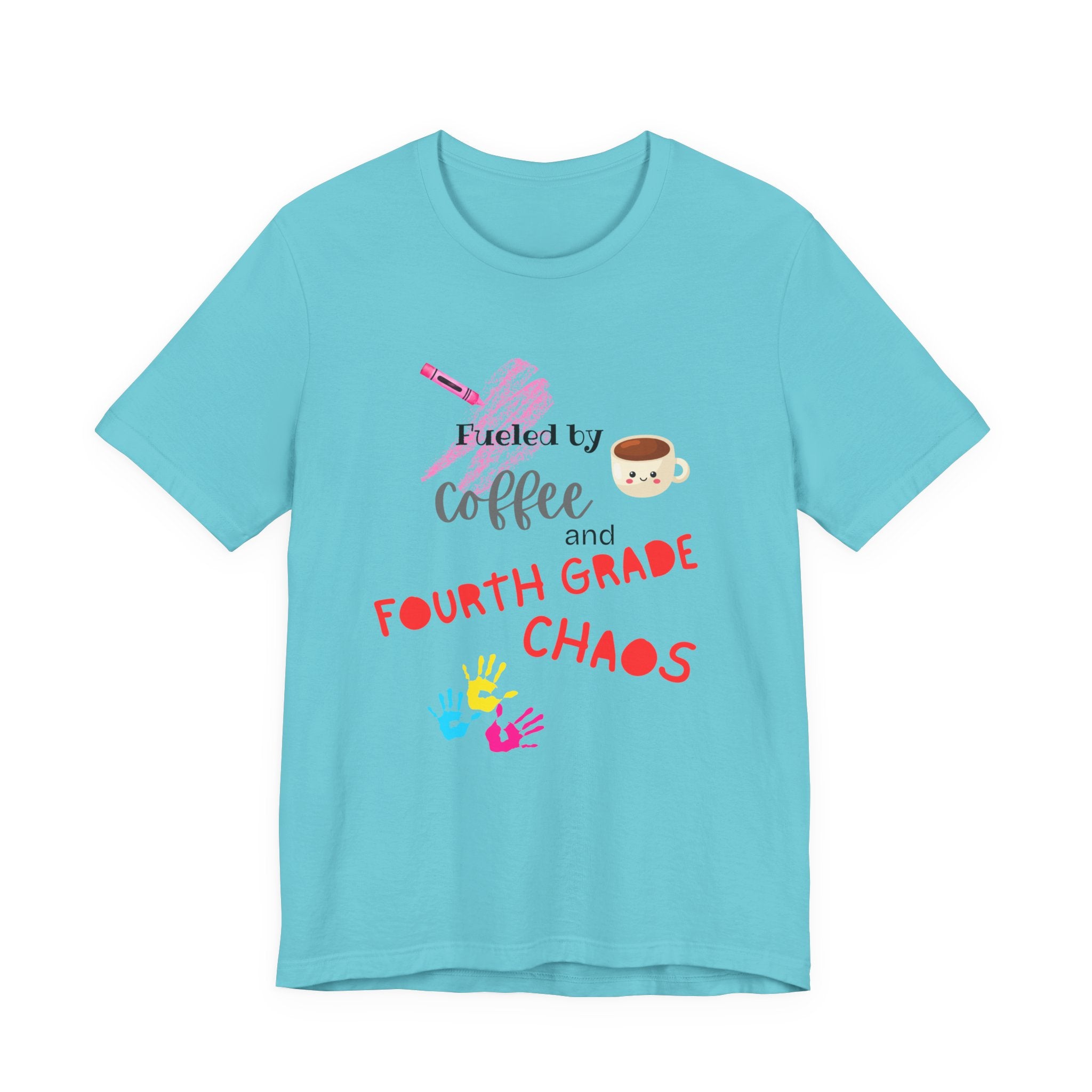 Coffee & Fourth Grade Chaos Tee, Teacher Gift Shirt, Funny Teacher T-Shirt, Classroom Humor, Back to School Apparel, Unisex Teacher Tee