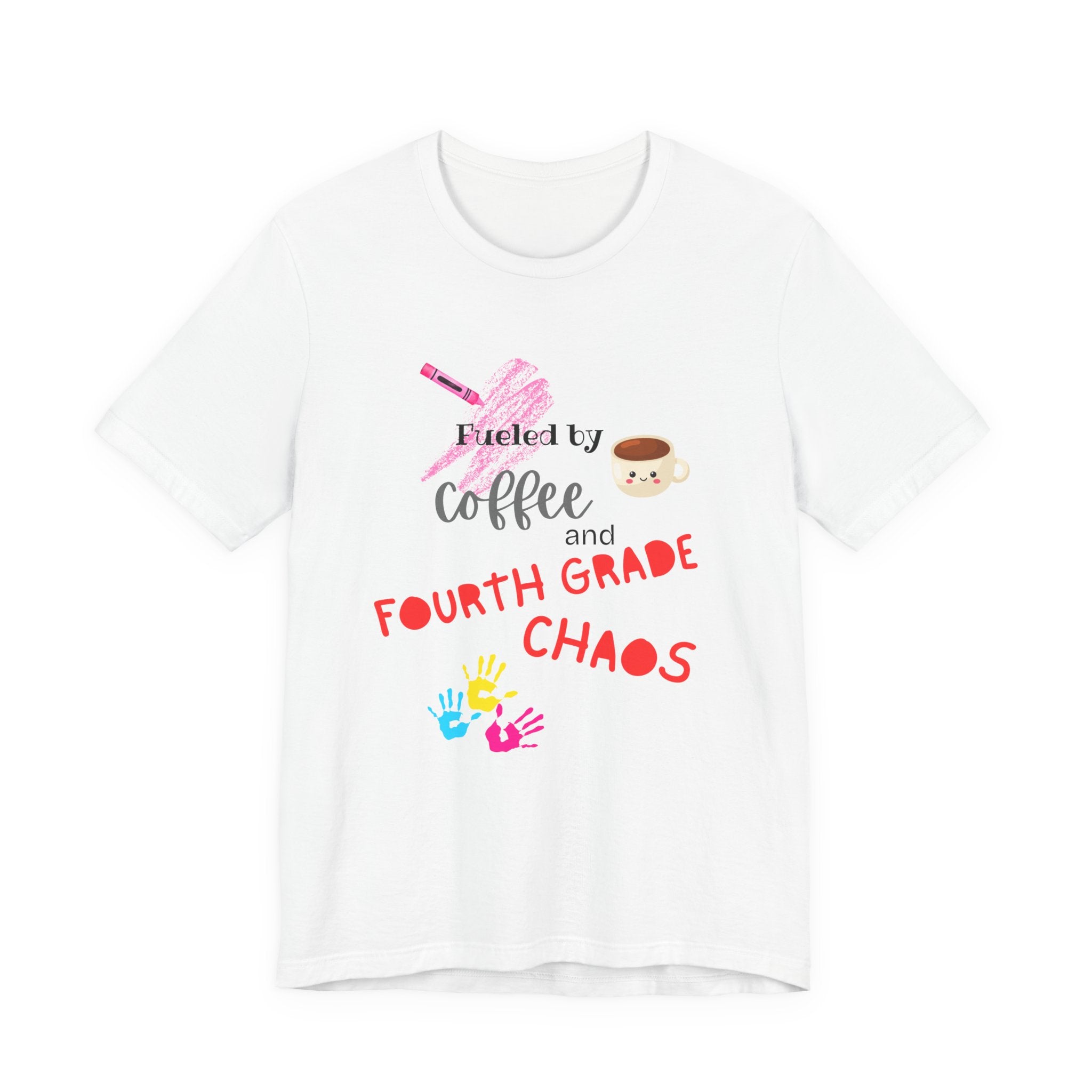 Coffee & Fourth Grade Chaos Tee, Teacher Gift Shirt, Funny Teacher T-Shirt, Classroom Humor, Back to School Apparel, Unisex Teacher Tee