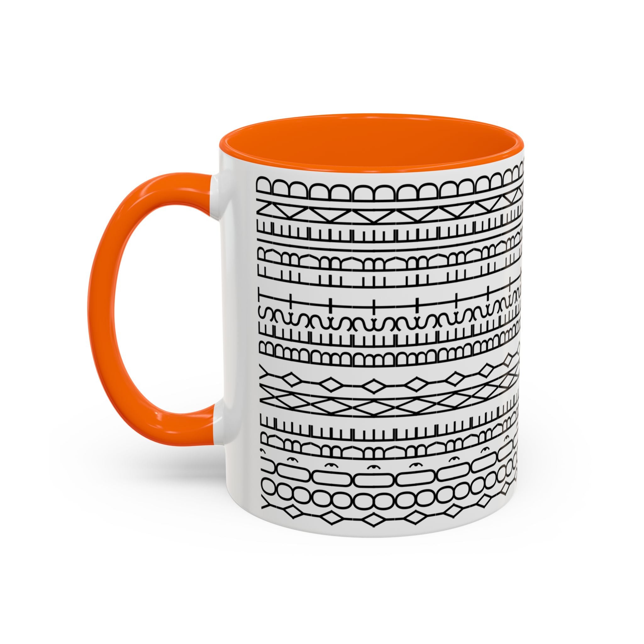 You're My Best Friend Stylish Accent Coffee Mug - Modern Design, Home Decor, Gift for Coffee Lovers, Unique Mug for Birthdays, Black and White Pattern