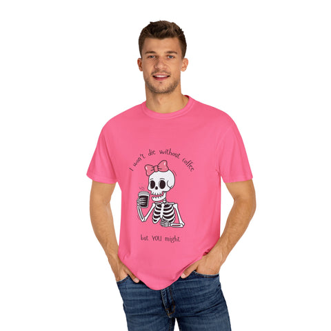 Unisex Skeleton Coffee T-Shirt - Perfect for Coffee Lovers & Halloween