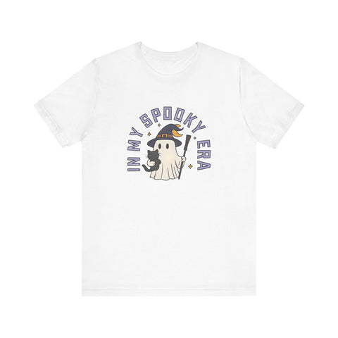 Ghost Cat Tee - Cute Halloween Unisex Jersey Short Sleeve Tee