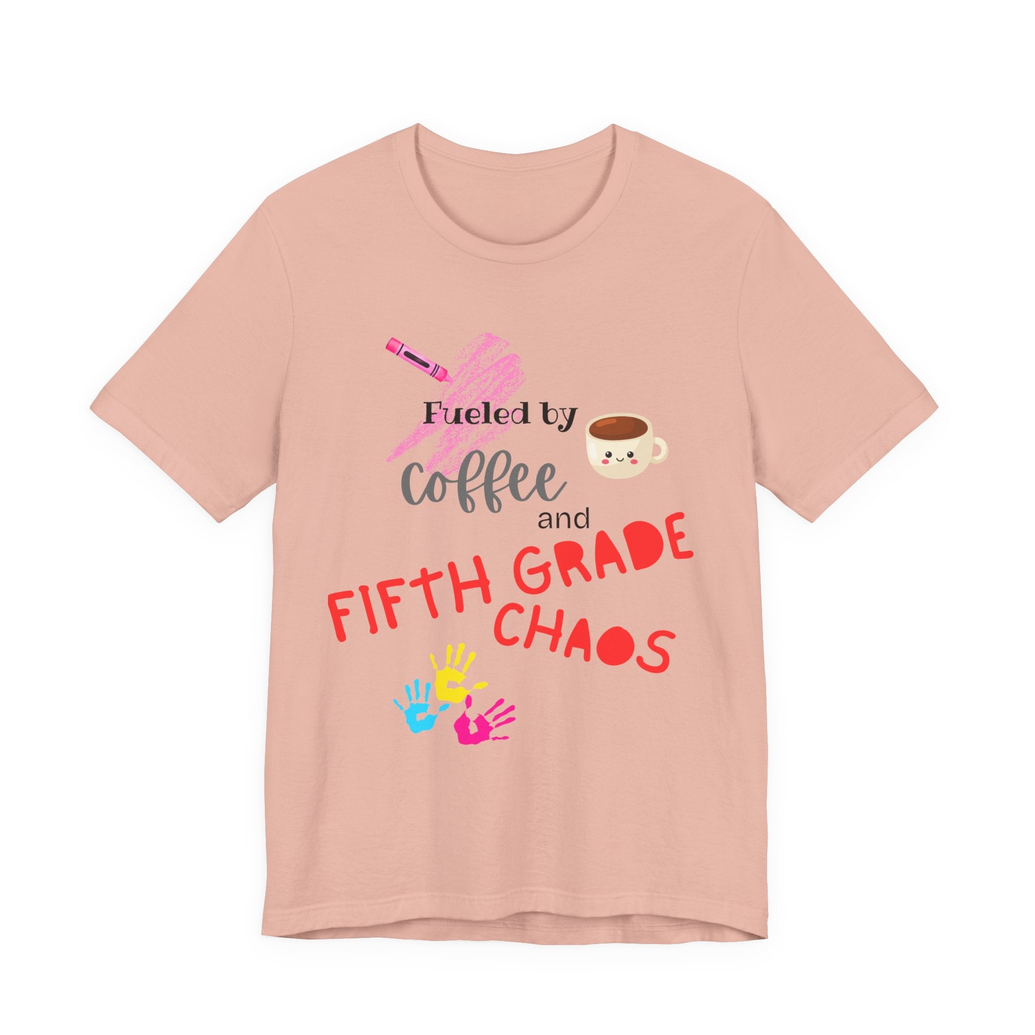 Unisex Tee: Fueled by Coffee and Fifth Grade Chaos - Perfect for Teachers, Back to School, Teacher Gifts, Classroom Humor, Fun [...]