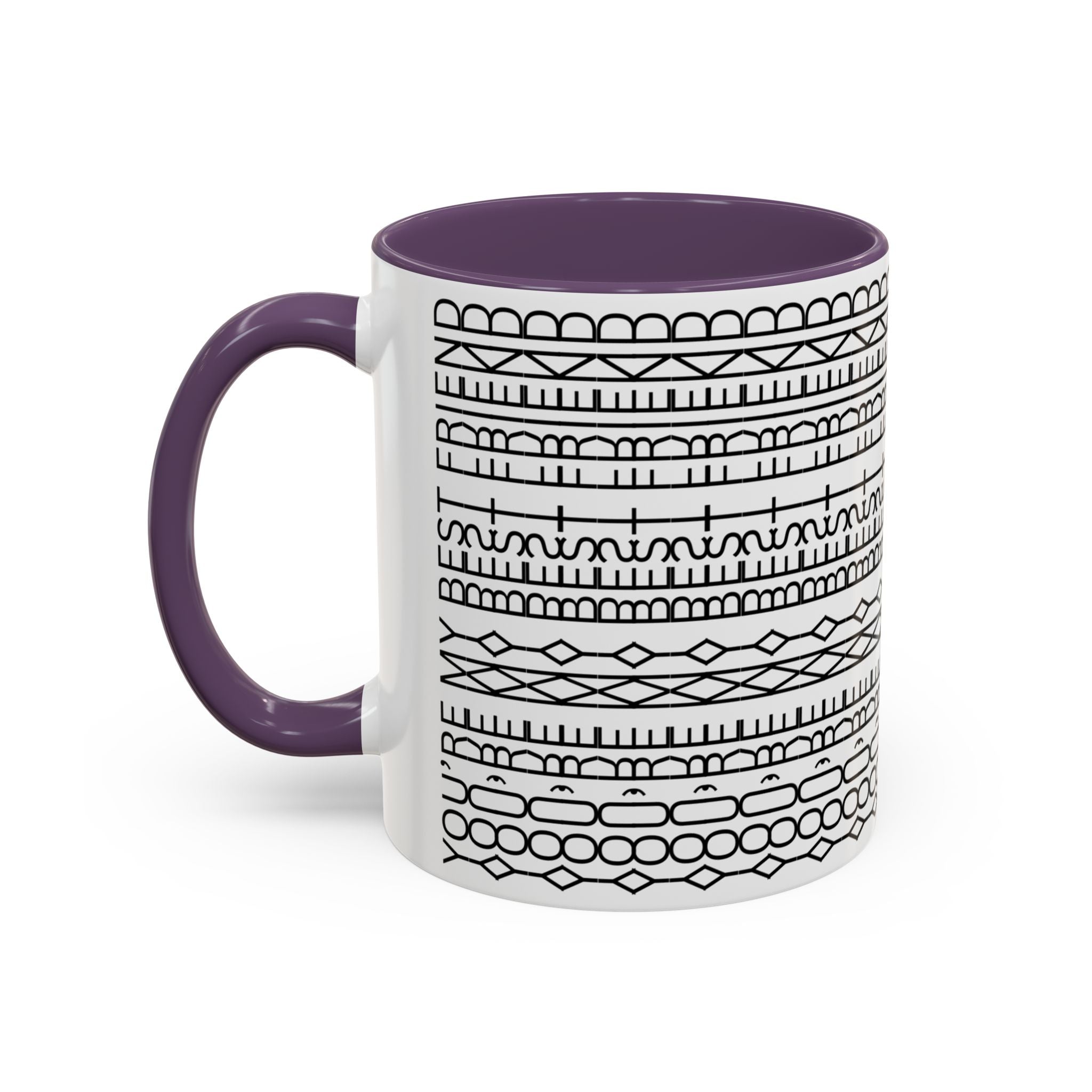 You're My Best Friend Stylish Accent Coffee Mug - Modern Design, Home Decor, Gift for Coffee Lovers, Unique Mug for Birthdays, Black and White Pattern