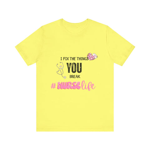Nurse Life Tee with Stethoscope and Heart Graphic