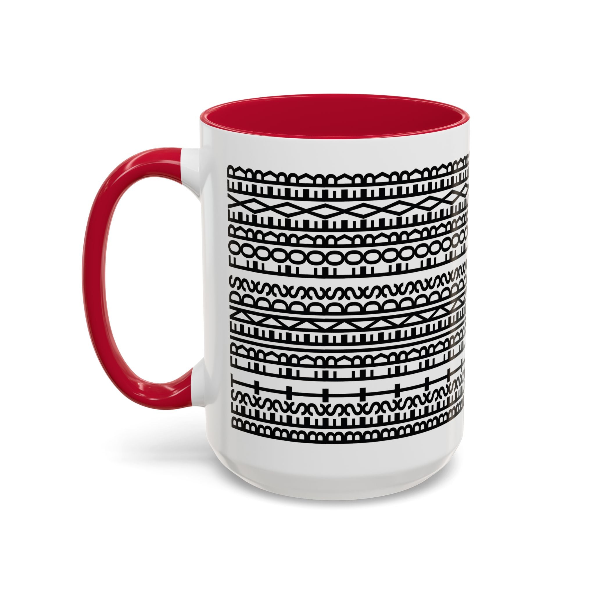 Mug - Best Friends Forever Colorful Geometric Design