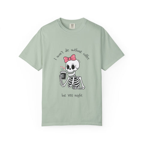 Unisex Skeleton Coffee T-Shirt - Perfect for Coffee Lovers & Halloween