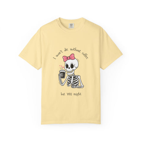 Unisex Skeleton Coffee T-Shirt - Perfect for Coffee Lovers & Halloween