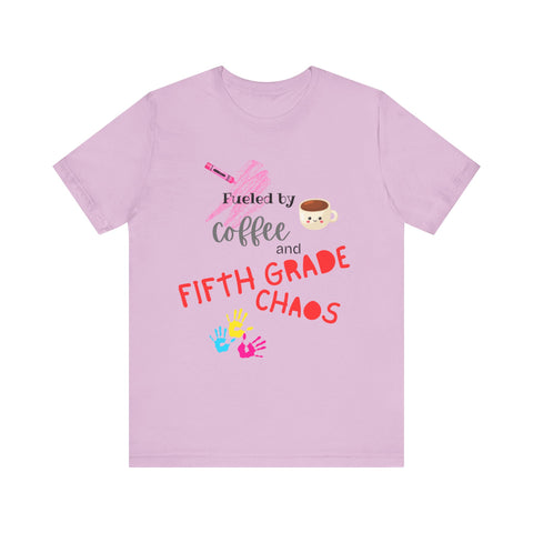 Unisex Tee: Fueled by Coffee and Fifth Grade Chaos - Perfect for Teachers, Back to School, Teacher Gifts, Classroom Humor, Fun [...]