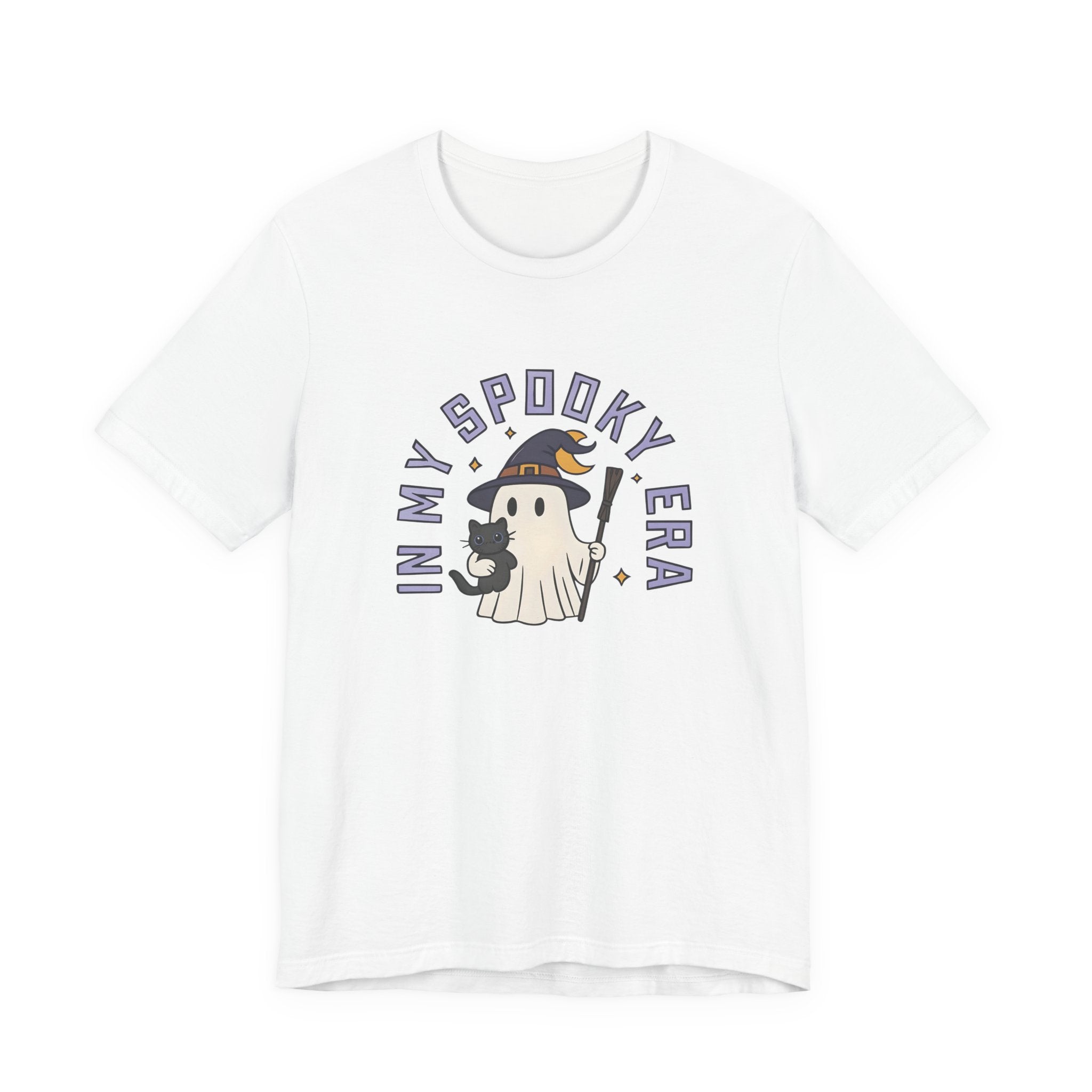 Ghost Cat Tee - Cute Halloween Unisex Jersey Short Sleeve Tee