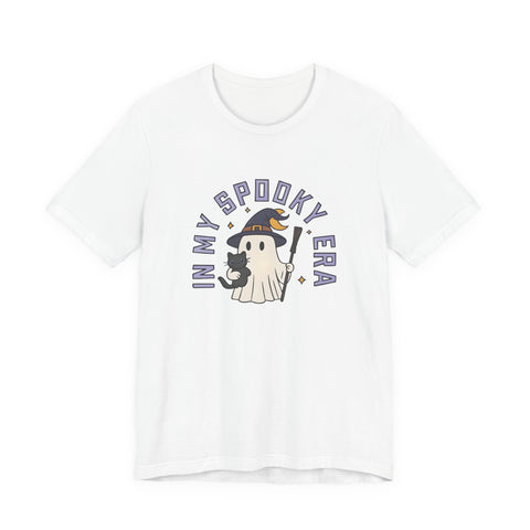 Ghost Cat Tee - Cute Halloween Unisex Jersey Short Sleeve Tee