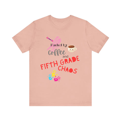 Unisex Tee: Fueled by Coffee and Fifth Grade Chaos - Perfect for Teachers, Back to School, Teacher Gifts, Classroom Humor, Fun [...]