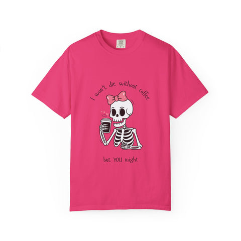 Unisex Skeleton Coffee T-Shirt - Perfect for Coffee Lovers & Halloween