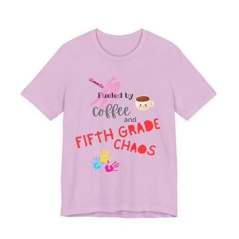 Unisex Tee: Fueled by Coffee and Fifth Grade Chaos - Perfect for Teachers, Back to School, Teacher Gifts, Classroom Humor, Fun [...]
