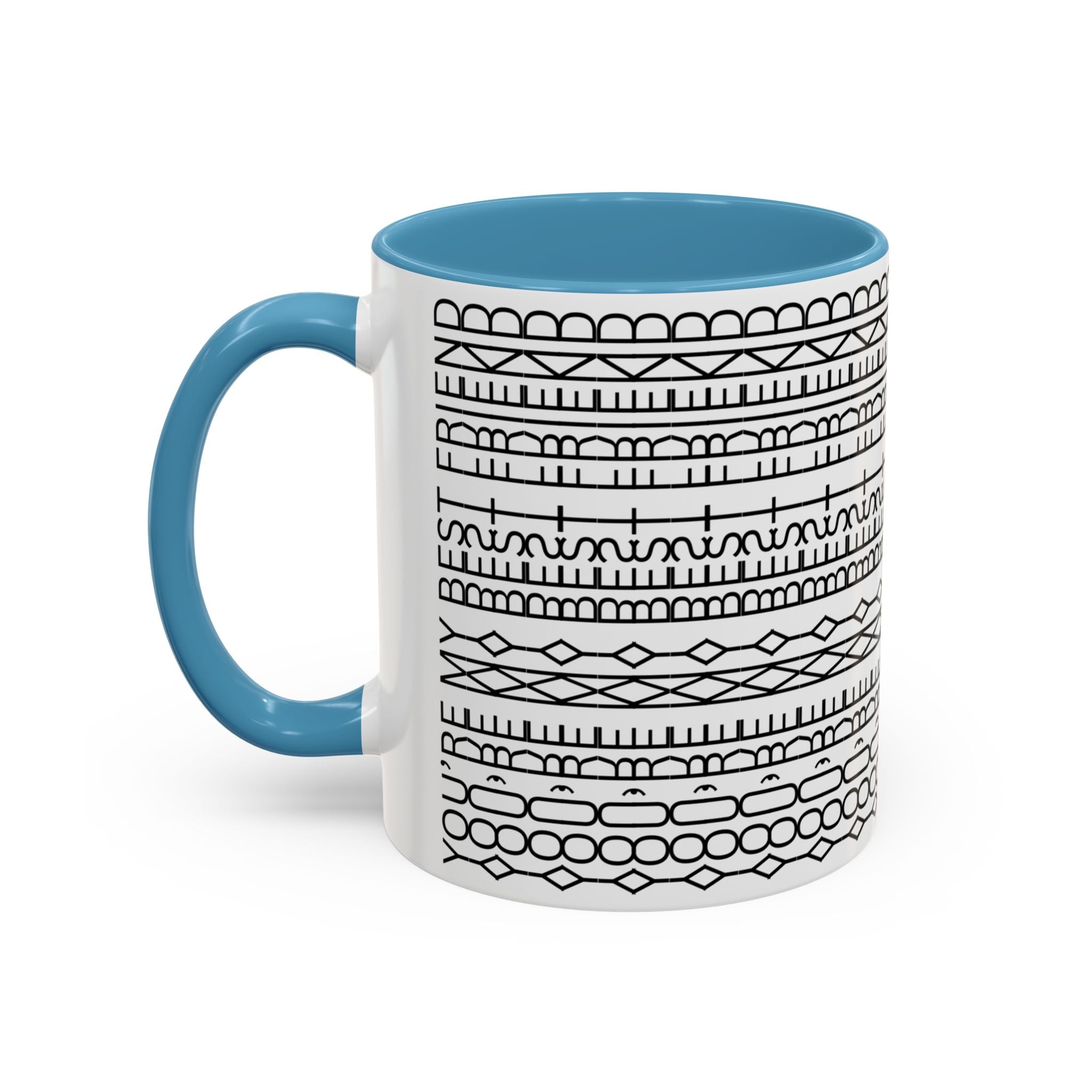 You're My Best Friend Stylish Accent Coffee Mug - Modern Design, Home Decor, Gift for Coffee Lovers, Unique Mug for Birthdays, Black and White Pattern
