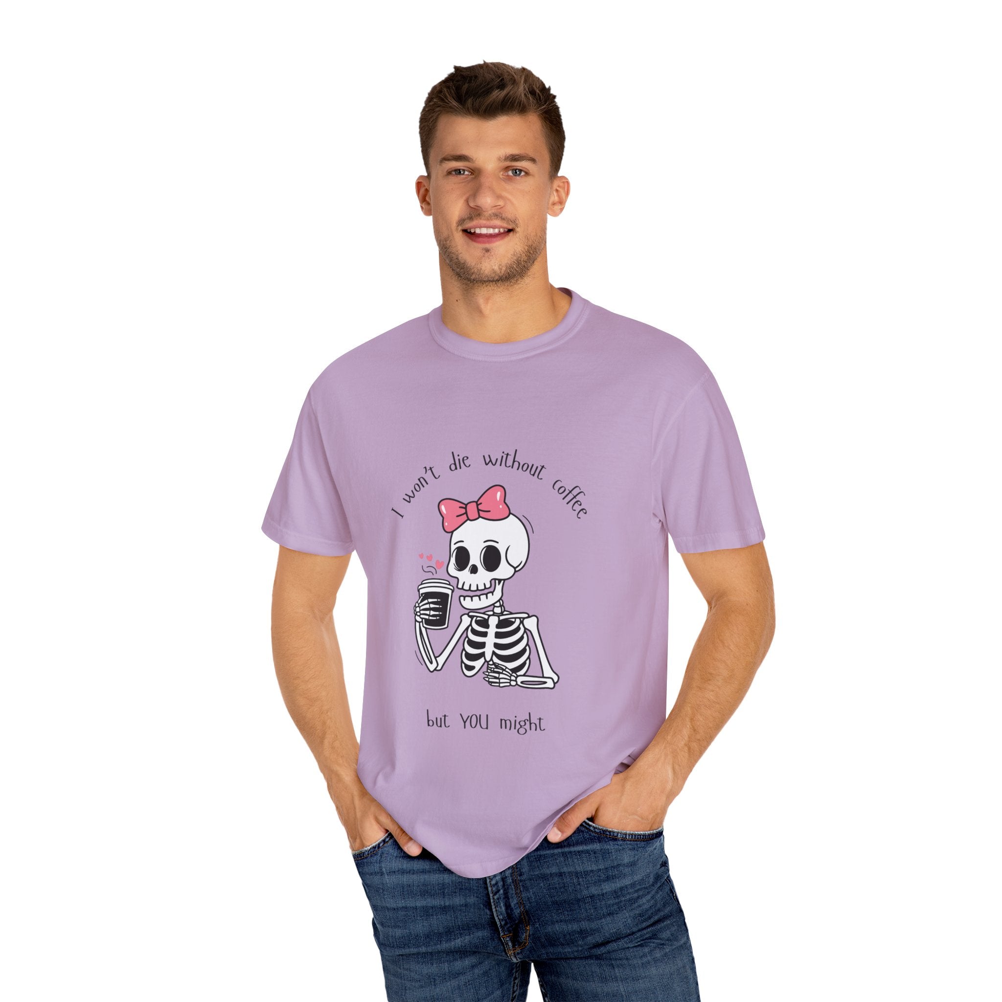 Unisex Skeleton Coffee T-Shirt - Perfect for Coffee Lovers & Halloween