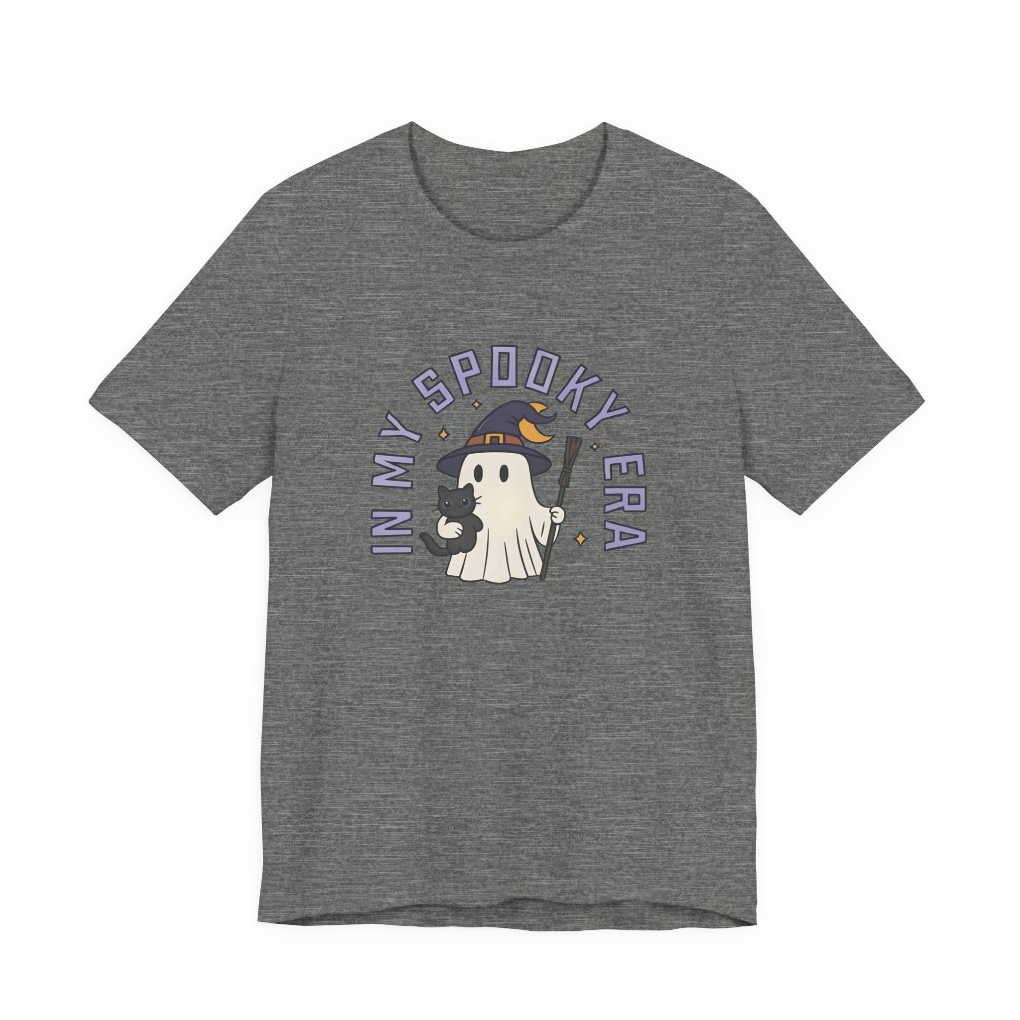Ghost Cat Tee - Cute Halloween Unisex Jersey Short Sleeve Tee