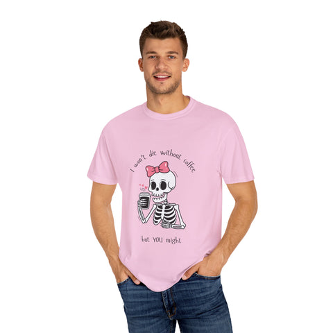 Unisex Skeleton Coffee T-Shirt - Perfect for Coffee Lovers & Halloween