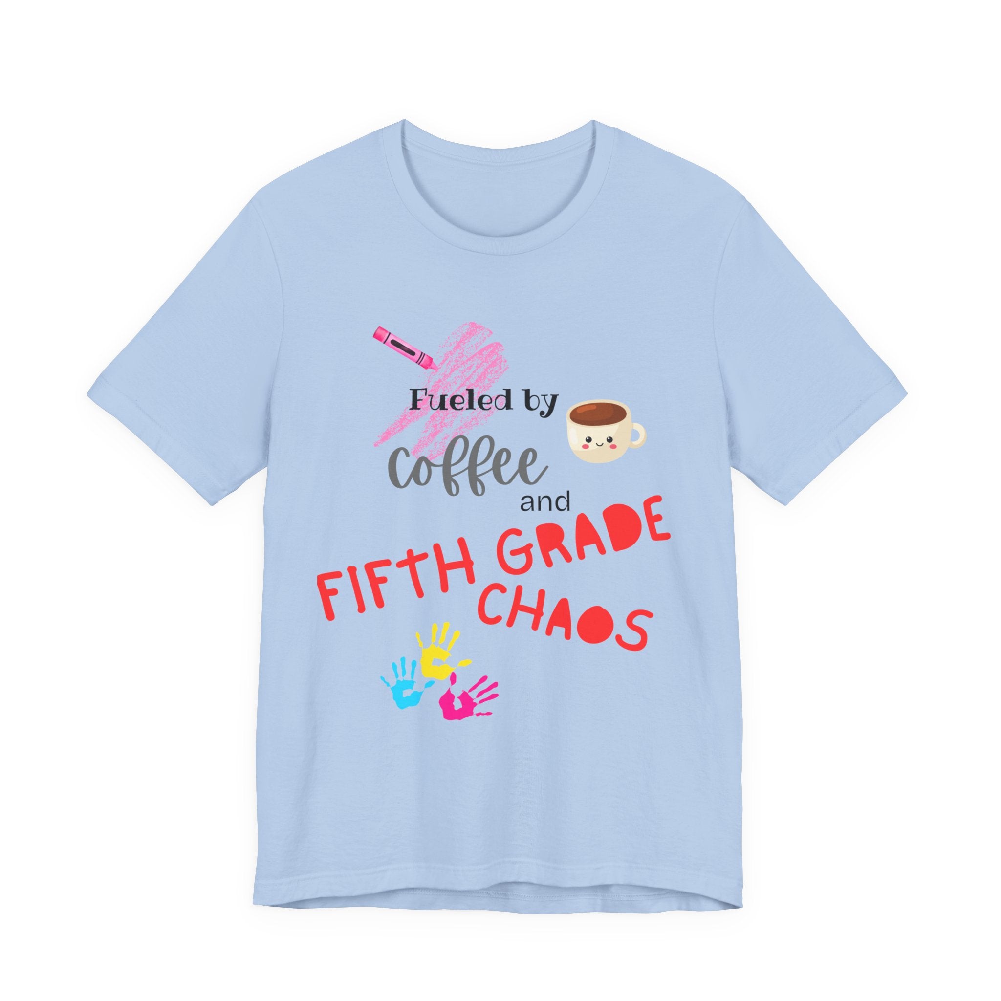 Unisex Tee: Fueled by Coffee and Fifth Grade Chaos - Perfect for Teachers, Back to School, Teacher Gifts, Classroom Humor, Fun [...]