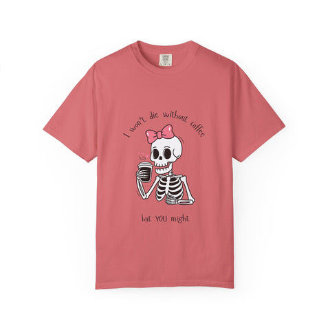 Unisex Skeleton Coffee T-Shirt - Perfect for Coffee Lovers & Halloween