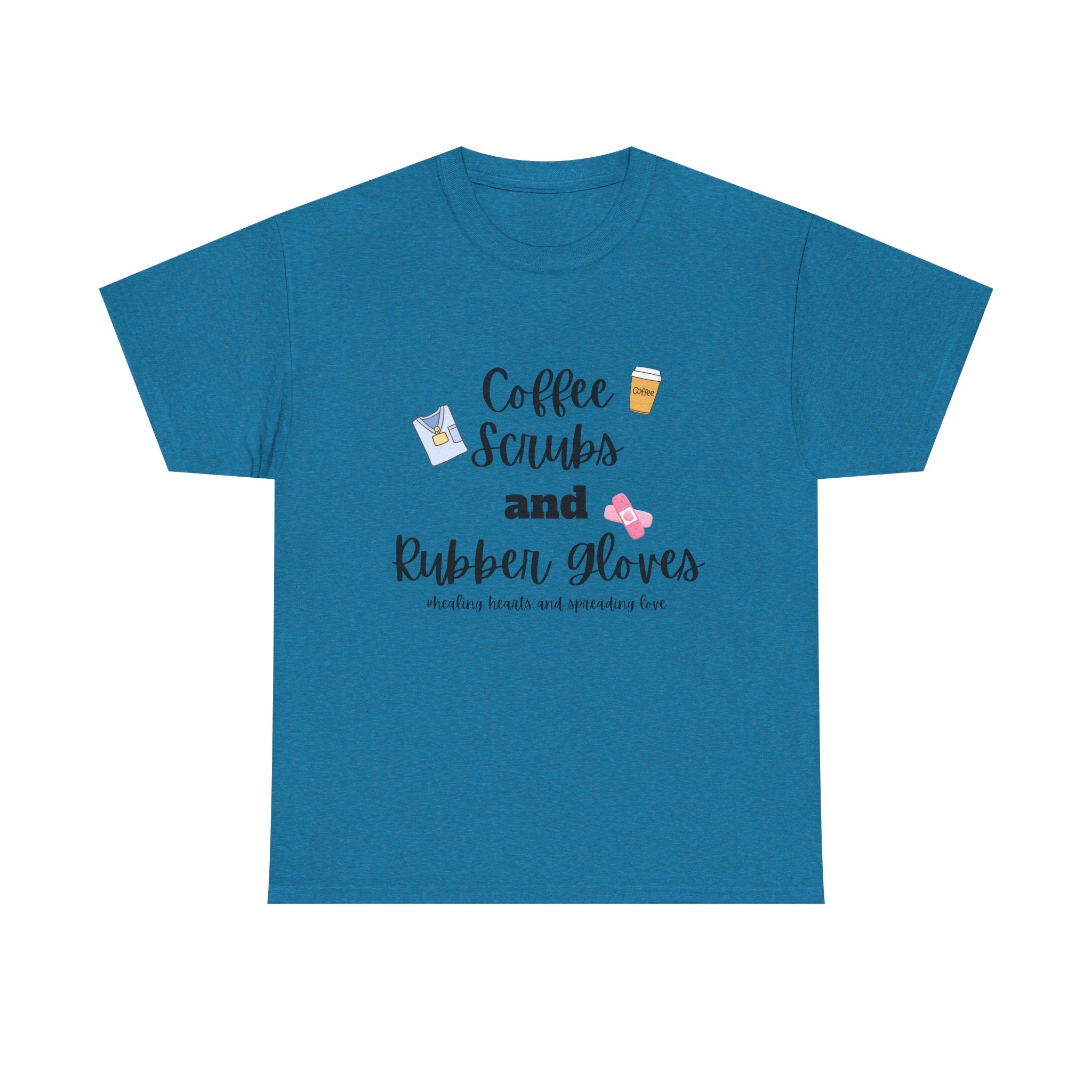 T-Shirt Coffee Scrubs Rubber Gloves Healing Hearts Spreading Love Cute Tee