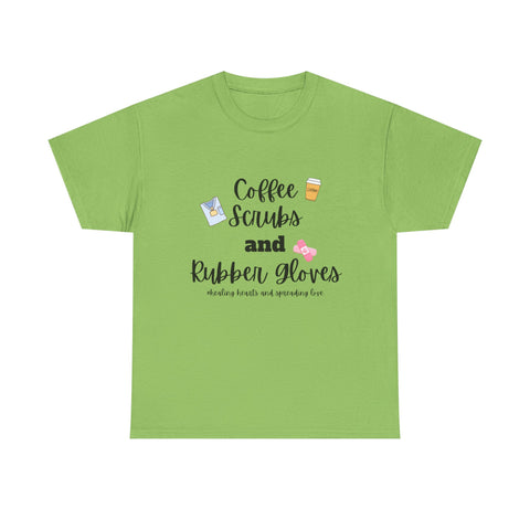 T-Shirt Coffee Scrubs Rubber Gloves Healing Hearts Spreading Love Cute Tee
