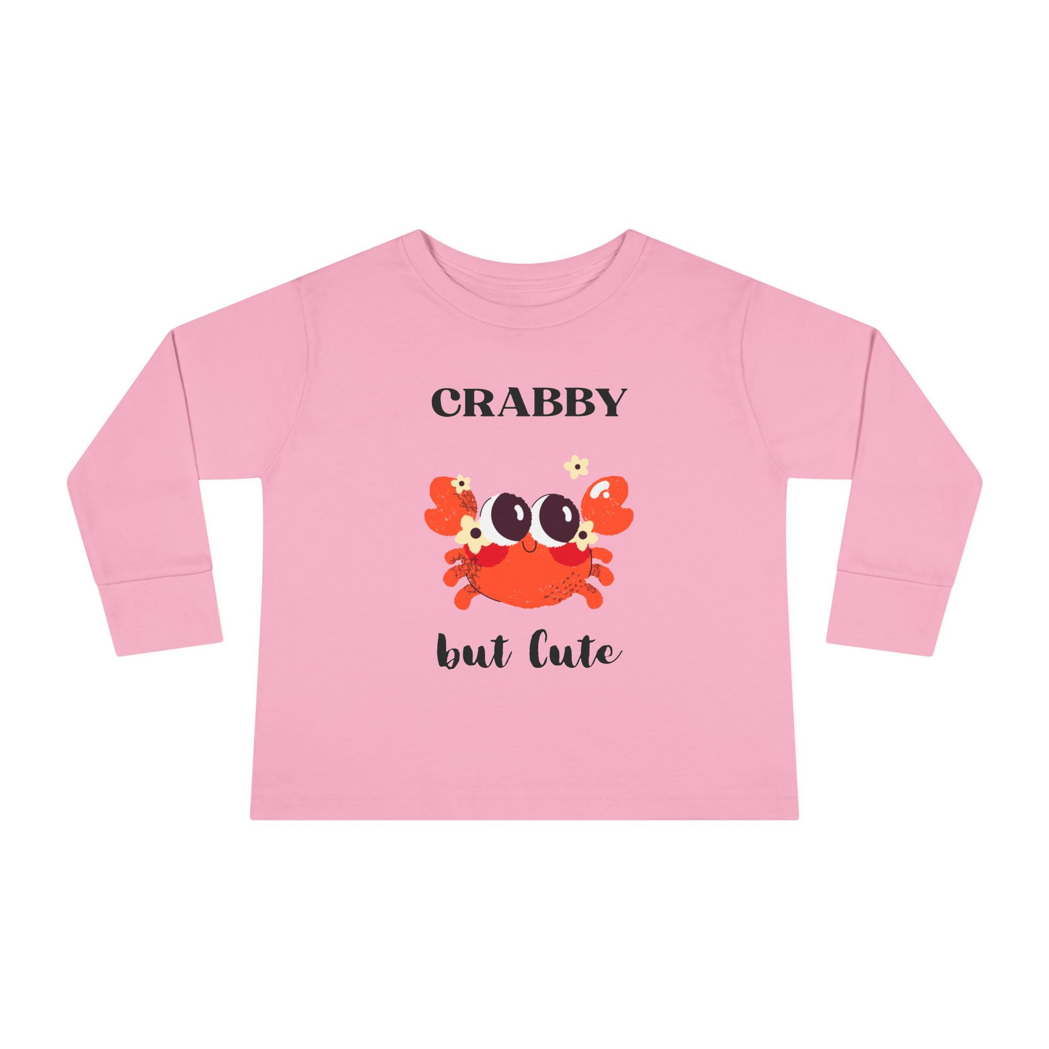 Crabby But Cute Toddler Long Sleeve Tee - Fun and Playful Kids Shirt