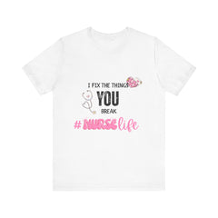 Nurse Life Tee with Stethoscope and Heart Graphic