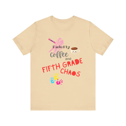 Unisex Tee: Fueled by Coffee and Fifth Grade Chaos - Perfect for Teachers, Back to School, Teacher Gifts, Classroom Humor, Fun [...]