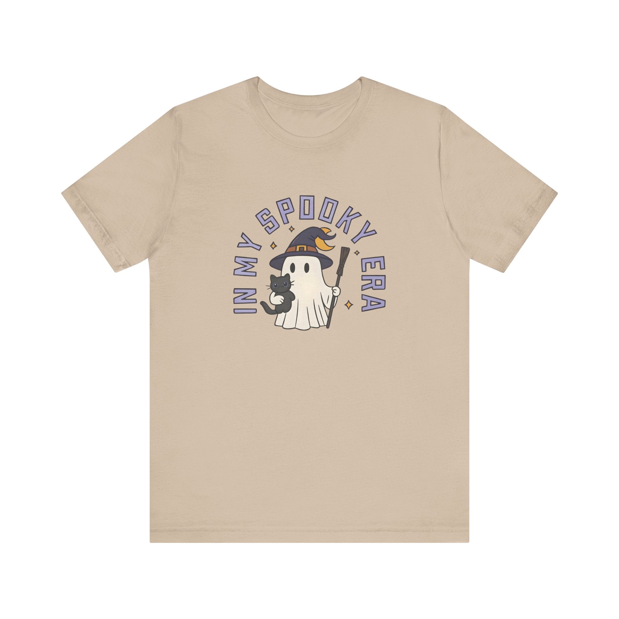 Ghost Cat Tee - Cute Halloween Unisex Jersey Short Sleeve Tee