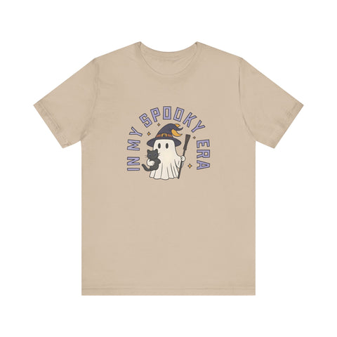 Ghost Cat Tee - Cute Halloween Unisex Jersey Short Sleeve Tee