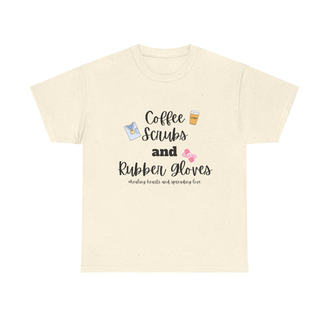 T-Shirt Coffee Scrubs Rubber Gloves Healing Hearts Spreading Love Cute Tee