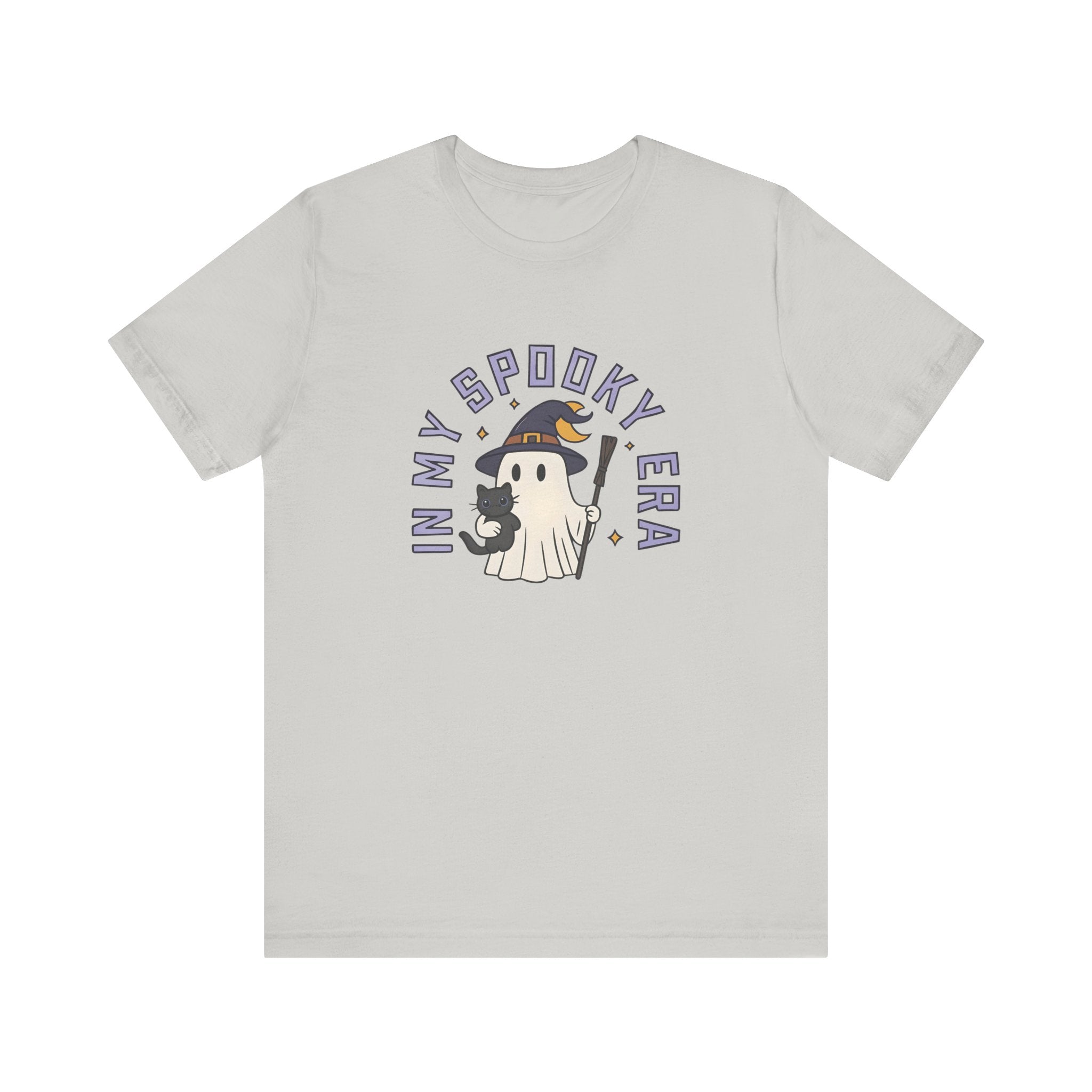 Ghost Cat Tee - Cute Halloween Unisex Jersey Short Sleeve Tee