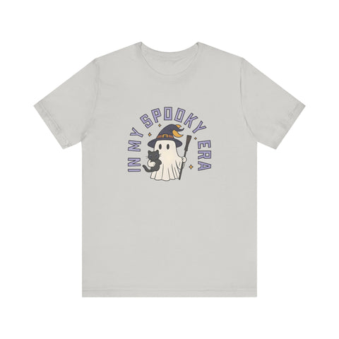Ghost Cat Tee - Cute Halloween Unisex Jersey Short Sleeve Tee