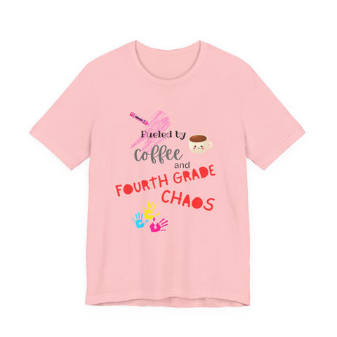 Coffee & Fourth Grade Chaos Tee, Teacher Gift Shirt, Funny Teacher T-Shirt, Classroom Humor, Back to School Apparel, Unisex Teacher Tee