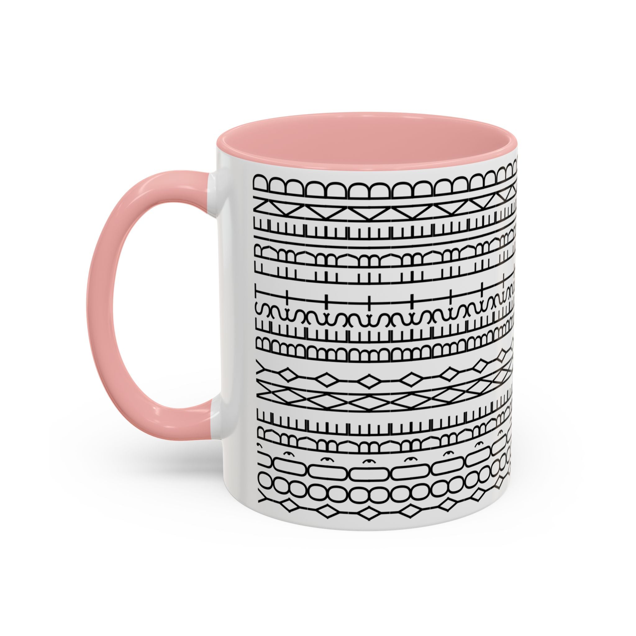 You're My Best Friend Stylish Accent Coffee Mug - Modern Design, Home Decor, Gift for Coffee Lovers, Unique Mug for Birthdays, Black and White Pattern