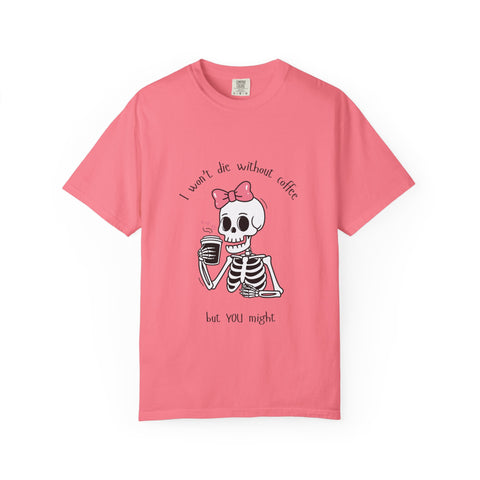 Unisex Skeleton Coffee T-Shirt - Perfect for Coffee Lovers & Halloween
