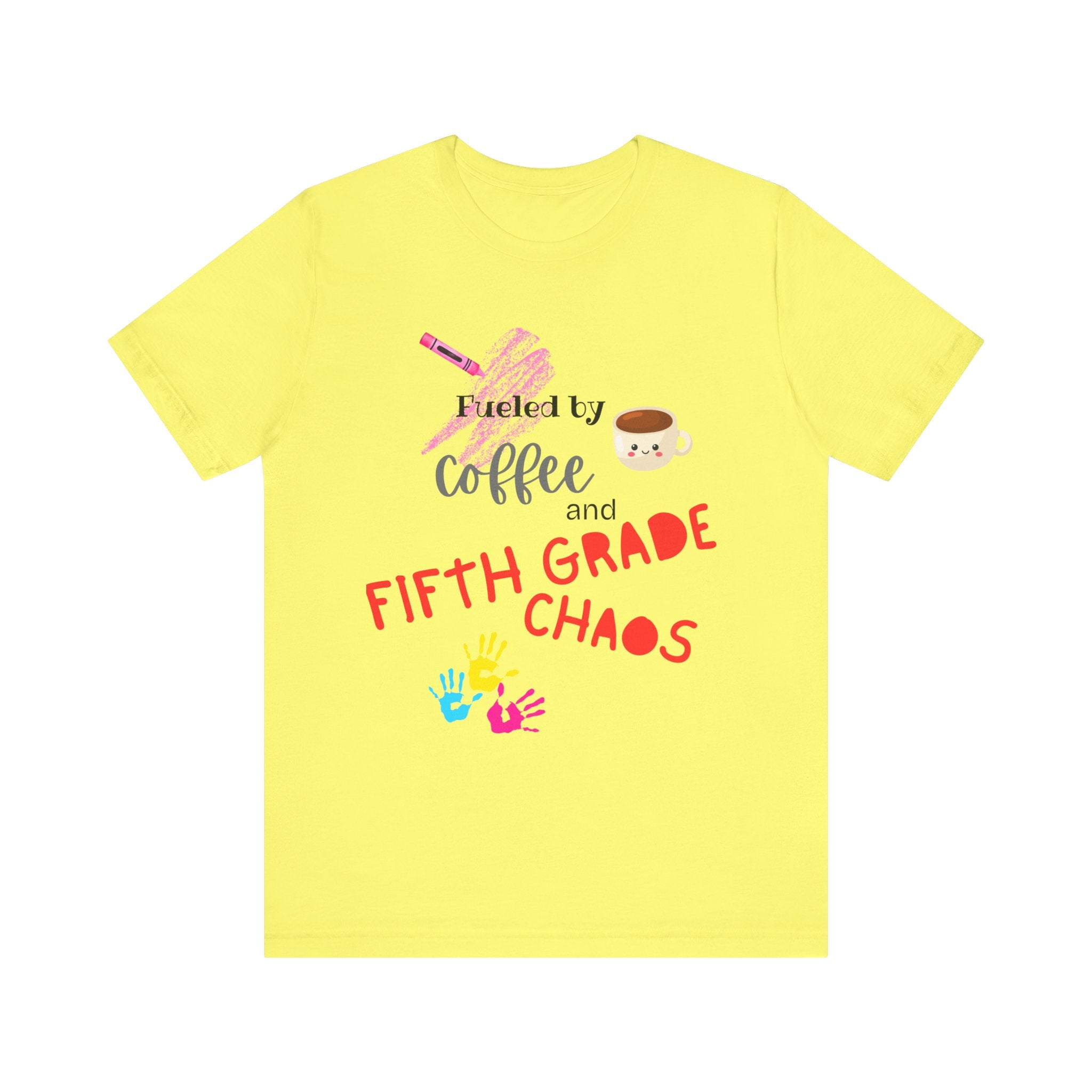 Unisex Tee: Fueled by Coffee and Fifth Grade Chaos - Perfect for Teachers, Back to School, Teacher Gifts, Classroom Humor, Fun [...]