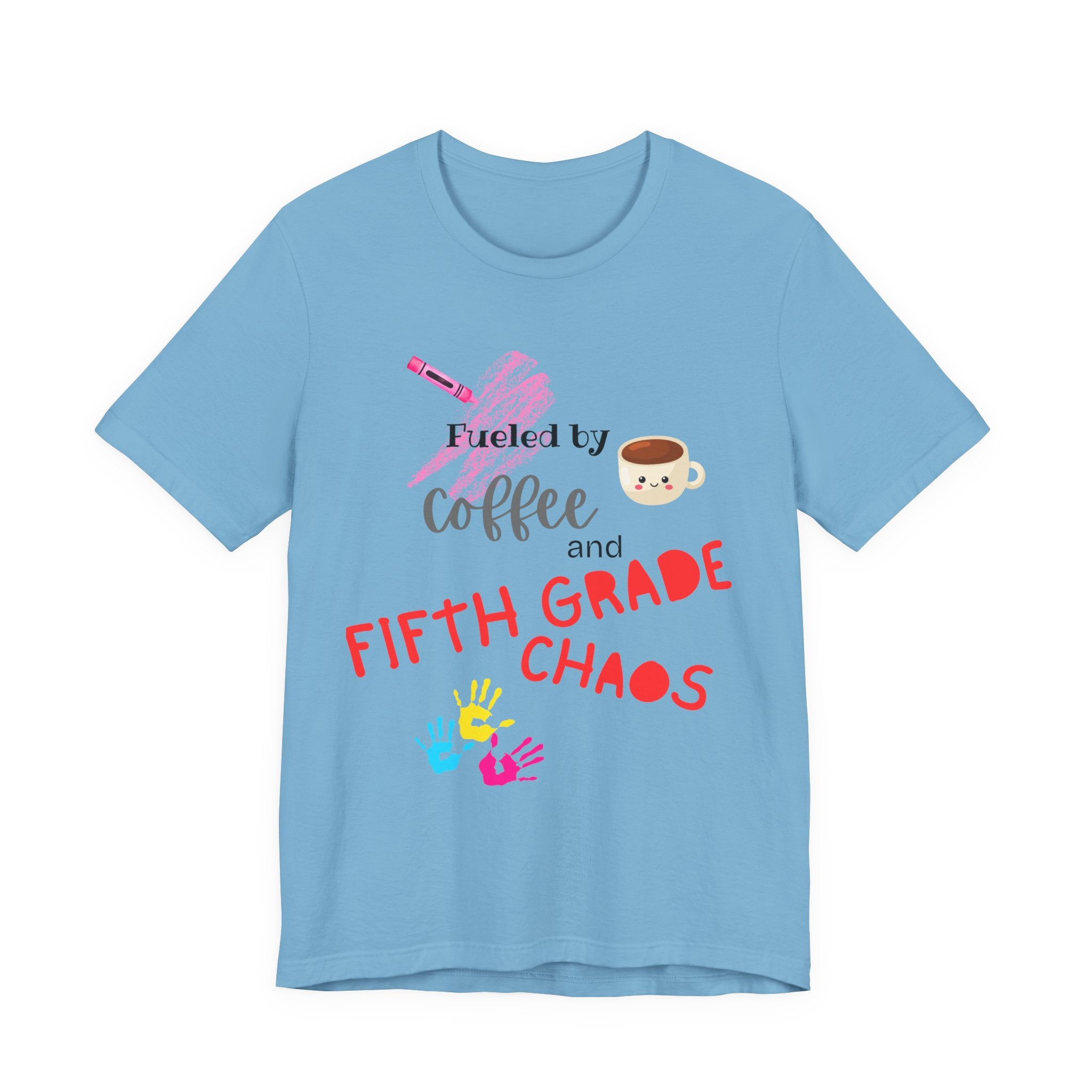 Unisex Tee: Fueled by Coffee and Fifth Grade Chaos - Perfect for Teachers, Back to School, Teacher Gifts, Classroom Humor, Fun [...]