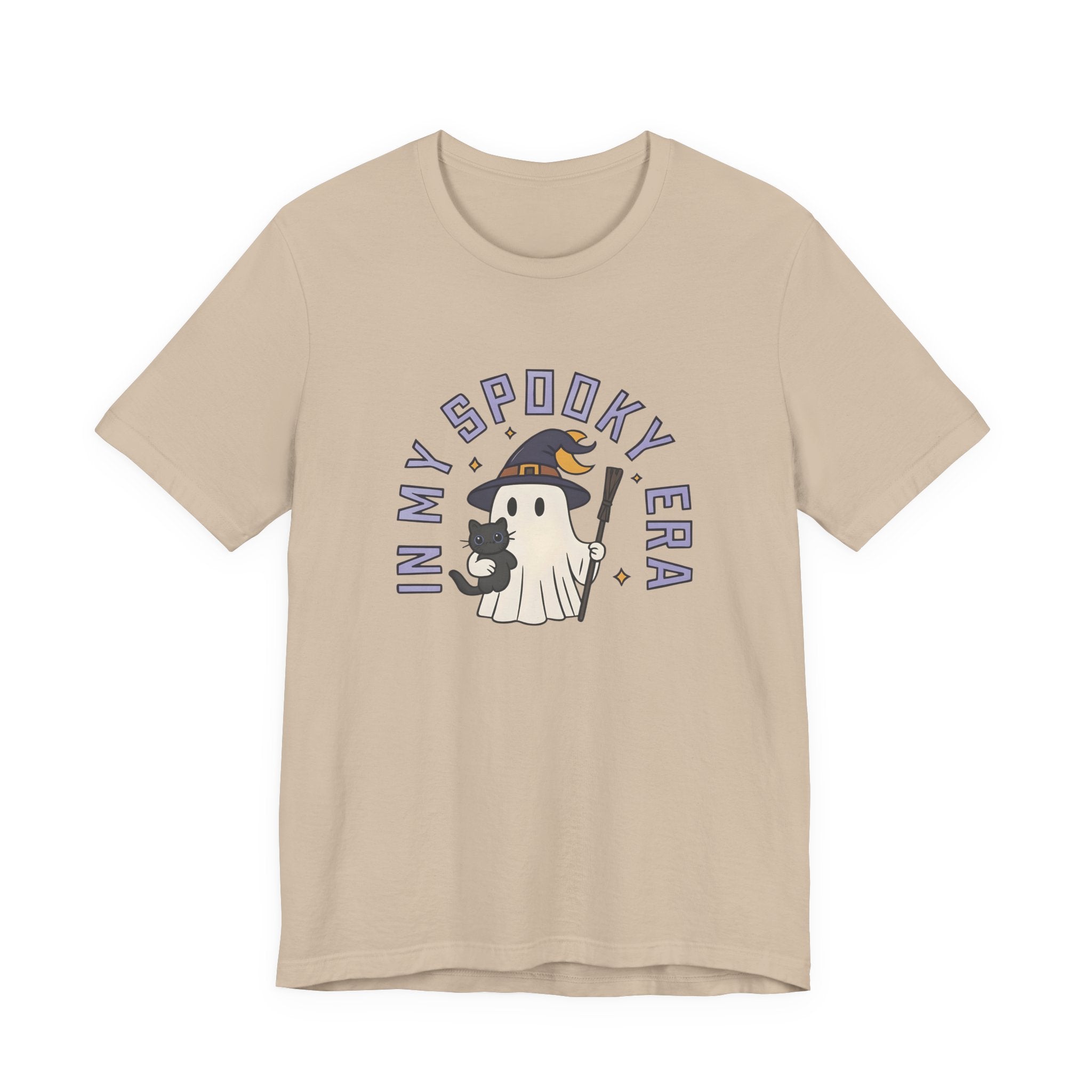 Ghost Cat Tee - Cute Halloween Unisex Jersey Short Sleeve Tee