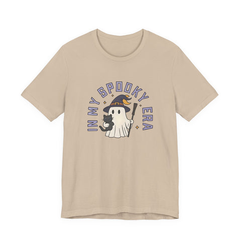 Ghost Cat Tee - Cute Halloween Unisex Jersey Short Sleeve Tee