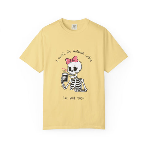 Unisex Skeleton Coffee T-Shirt - Perfect for Coffee Lovers & Halloween
