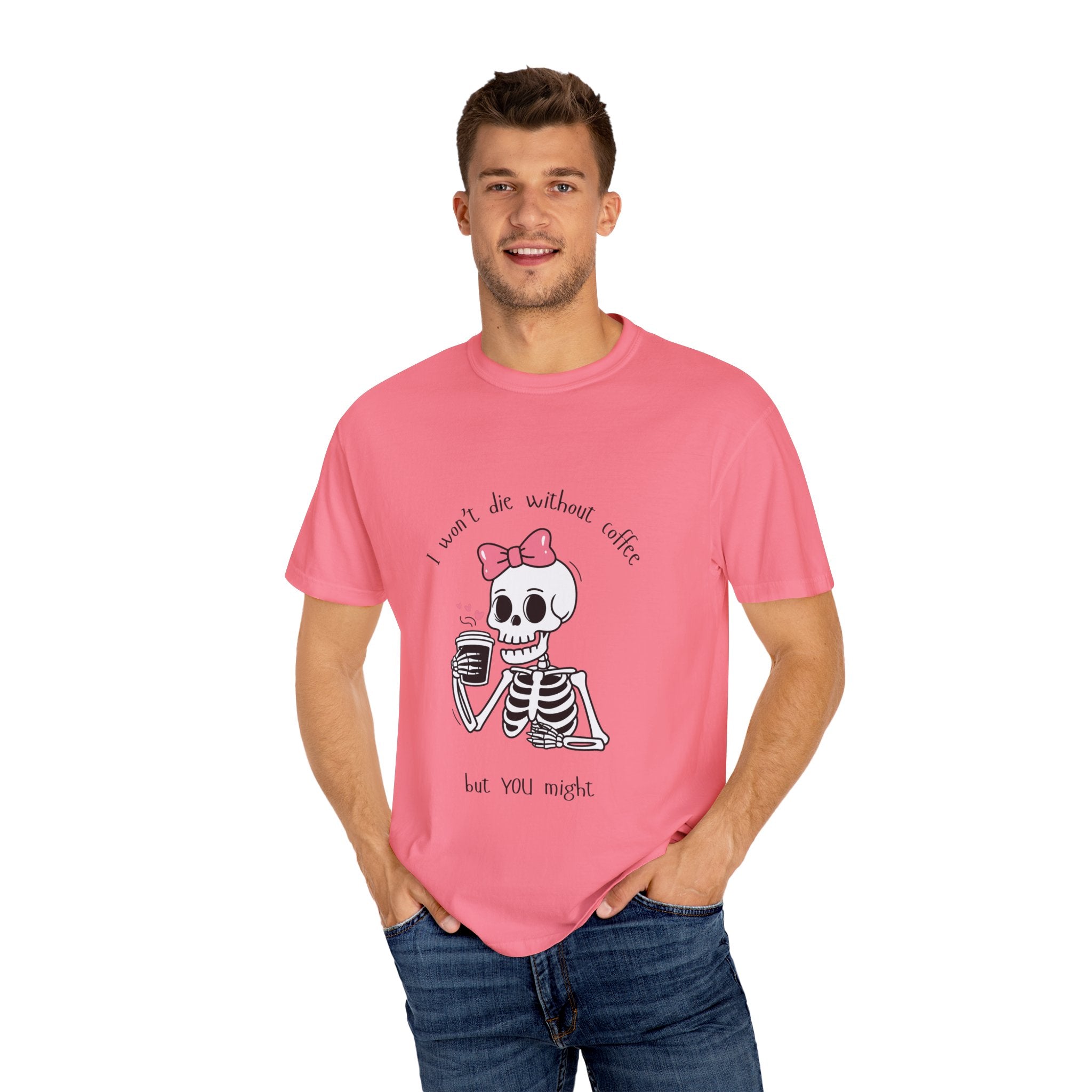 Unisex Skeleton Coffee T-Shirt - Perfect for Coffee Lovers & Halloween