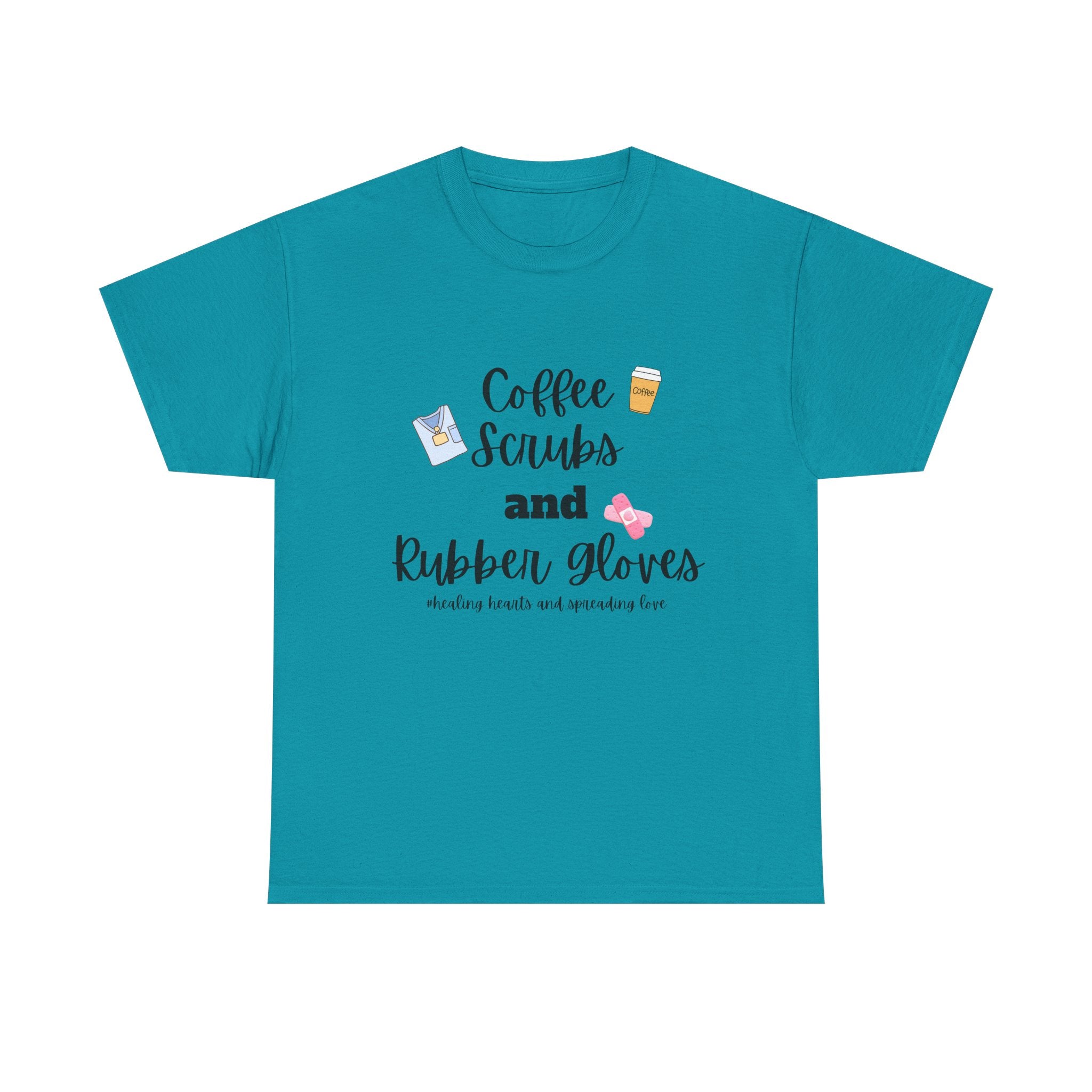 T-Shirt Coffee Scrubs Rubber Gloves Healing Hearts Spreading Love Cute Tee