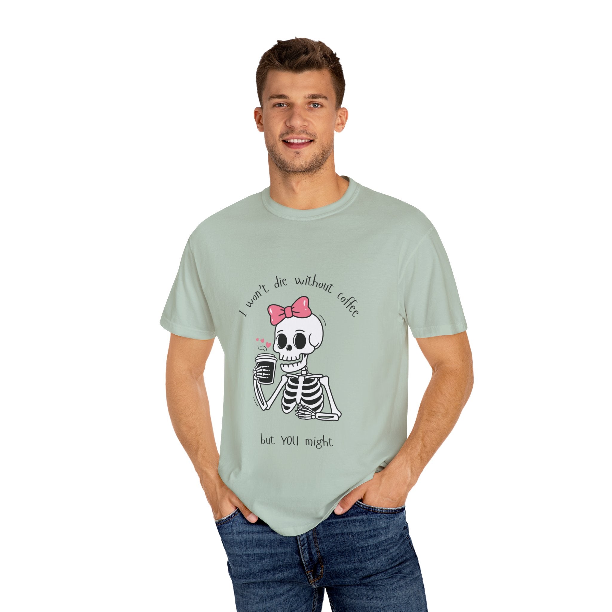 Unisex Skeleton Coffee T-Shirt - Perfect for Coffee Lovers & Halloween