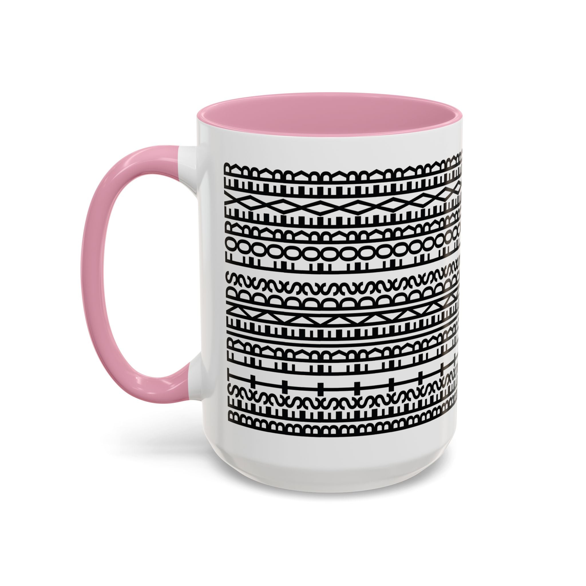 Mug - Best Friends Forever Colorful Geometric Design